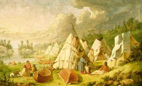 Paul Kane Indian encampment on Lake Huron oil painting image